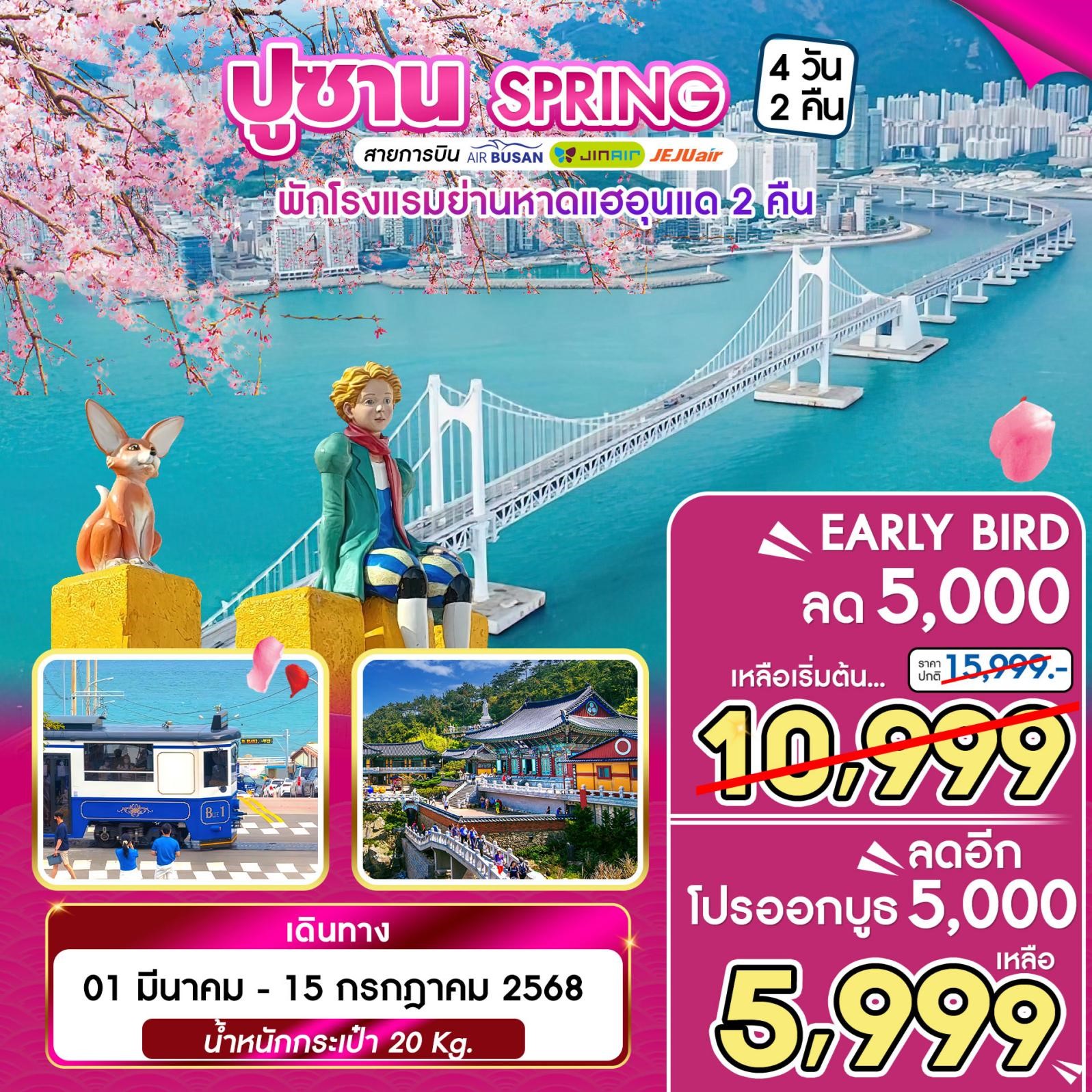 ทัวร์เกาหลี BUSAN SPRING 4วัน 2คืน (7C)